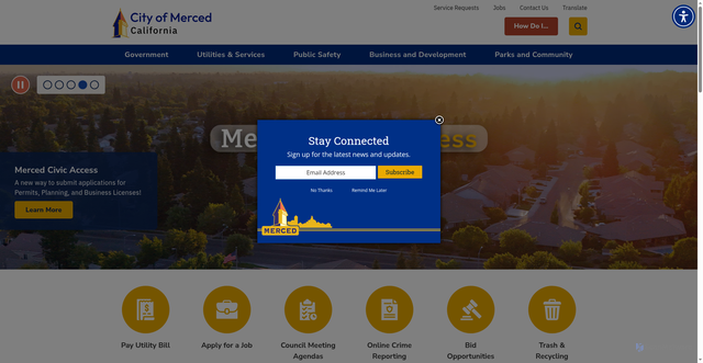 Security scan screenshot of https://www.cityofmerced.gov/