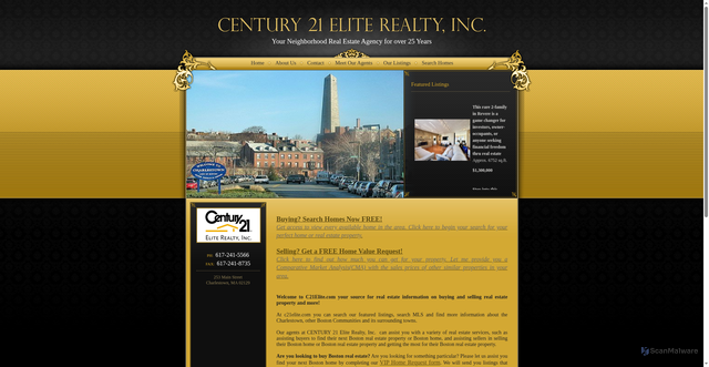 Security scan screenshot of https://c21elite.com/?f=