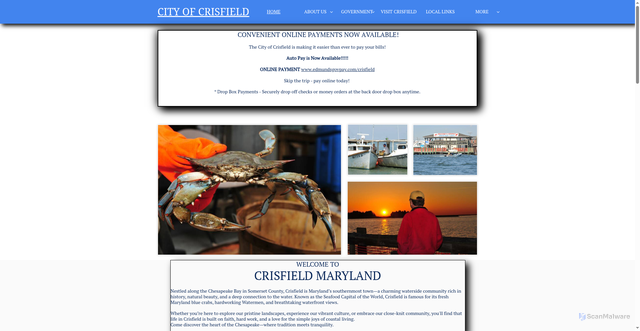 Security scan screenshot of https://cityofcrisfield-md.gov/