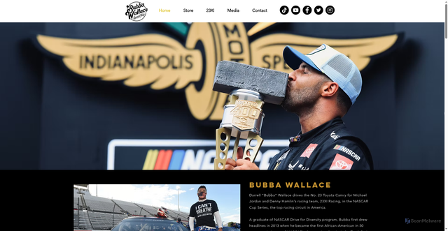 Security scan screenshot of https://www.bubbawallace.com/