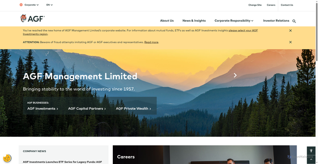 Security scan screenshot of https://www.agf.com