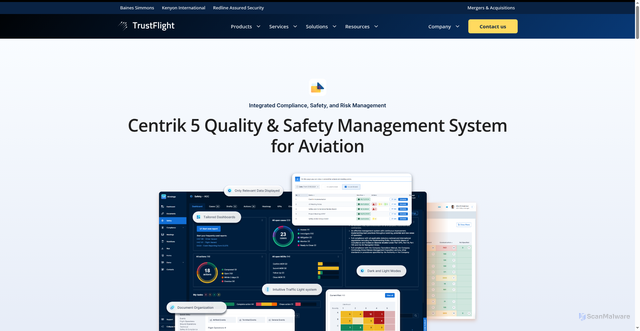 Security scan screenshot of https://centrik.net
