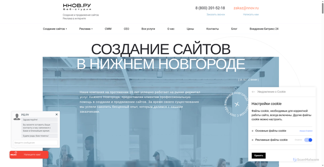 Security scan screenshot of https://nnov.ru