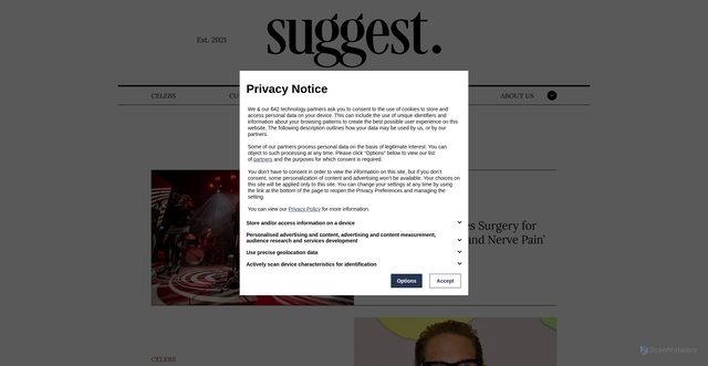 Security scan screenshot of https://suggest.com