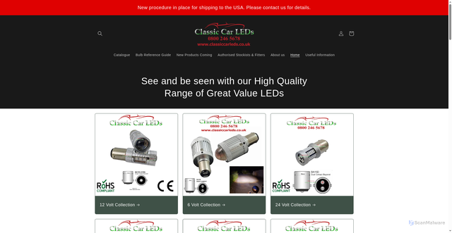 Security scan screenshot of https://classiccarleds.co.uk