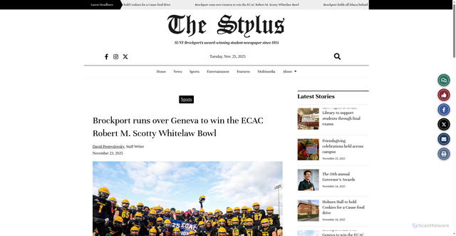 Security scan screenshot of https://thestylus.org/7370/sports/brockport-runs-over-geneva-to-win-the-ecac-robert-m-scotty-whitelaw-bowl/