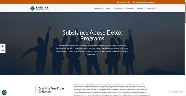 Security scan screenshot of http://trinityriverrecovery.com/detox-center-program/