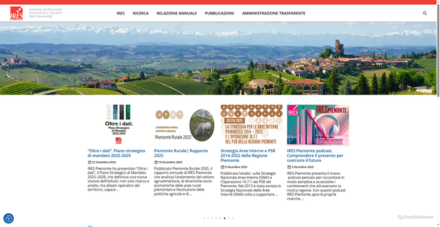 Security scan screenshot of https://www.ires.piemonte.it