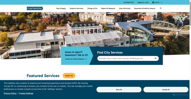 Security scan screenshot of https://chattanooga.gov/