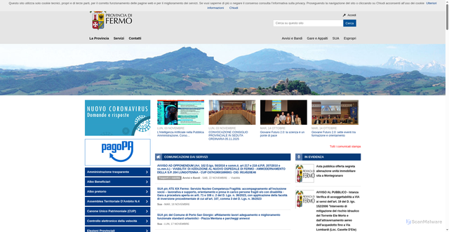 Security scan screenshot of https://www.provincia.fm.it/