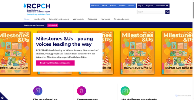 Security scan screenshot of http://www.rcpch.ac.uk/
