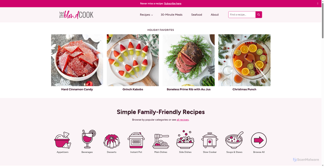 Security scan screenshot of https://theblondcook.com