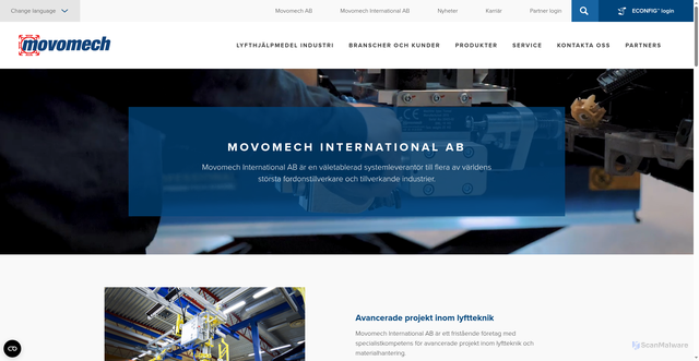 Security scan screenshot of https://movomechinternational.se