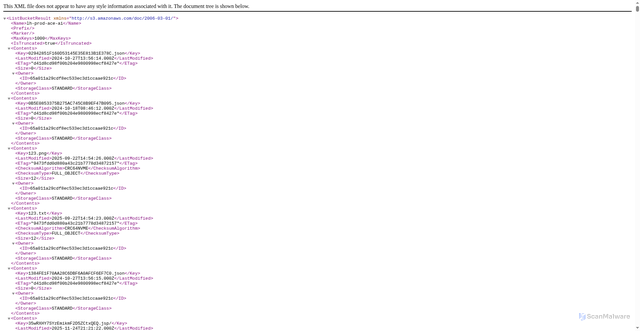 Security scan screenshot of https://lh-prod-ace-ai.s3-us-west-2.amazonaws.com