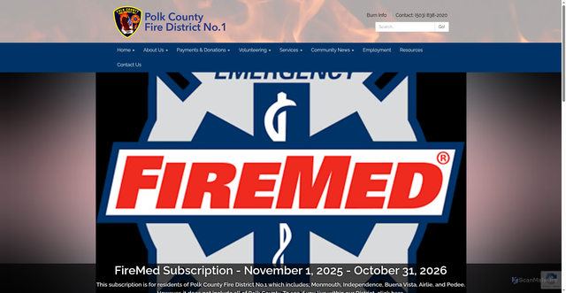 Security scan screenshot of https://www.polkfireor.gov/