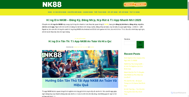 Security scan screenshot of https://nk88game.online/huong-dan-nk88/