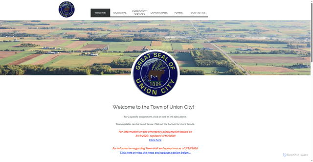 Security scan screenshot of https://unioncityok.gov/