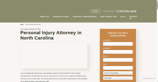 Security scan screenshot of https://www.kornbluthginsberg.com/north-carolina-personal-injury/