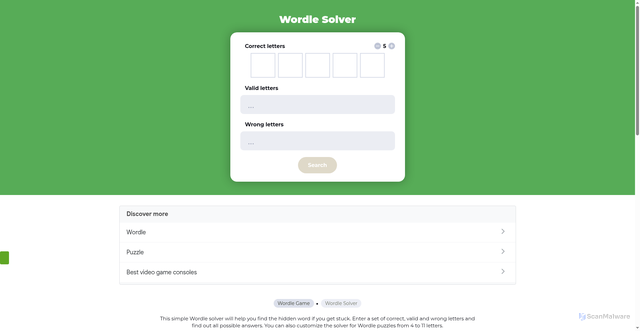 Security scan screenshot of https://wordly.org/wordle-solver