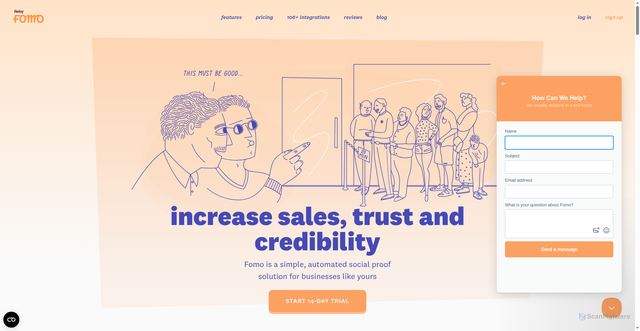 Security scan screenshot of https://usefomo.com