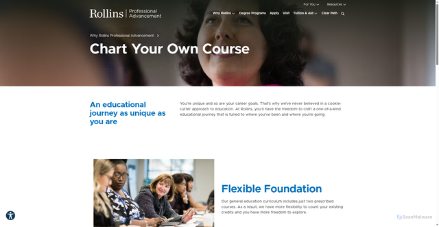 Security scan screenshot of https://rollins-edu-website-ssg.pages.dev/professional-advancement/why-rollins/chart-your-own-course/