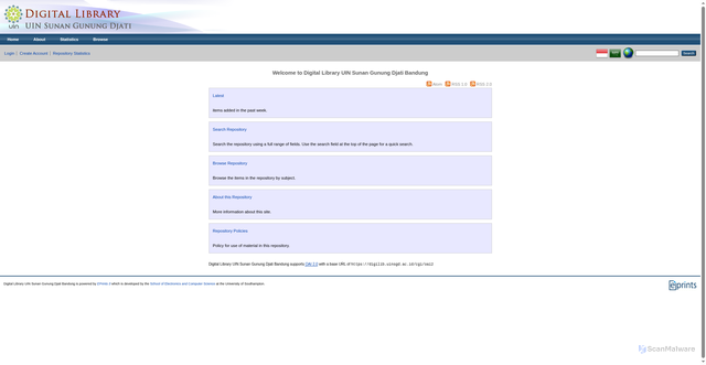 Security scan screenshot of https://digilib.uinsgd.ac.id