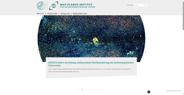 Security scan screenshot of https://www.mpe.mpg.de