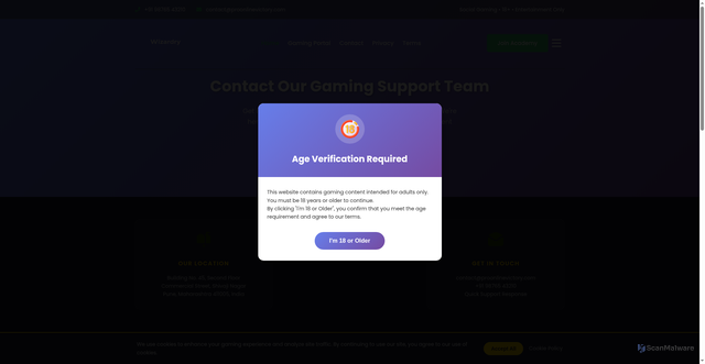 Security scan screenshot of https://proonlinevictory.com/contact/