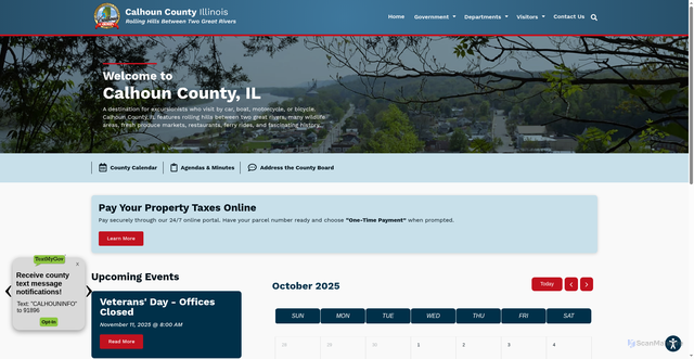 Security scan screenshot of https://www.calhouncountyil.gov/