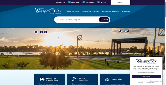 Security scan screenshot of https://www.wilmingtonnc.gov/