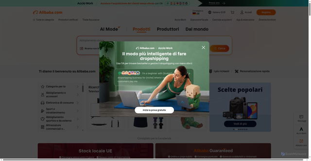 Security scan screenshot of https://italian.alibaba.com