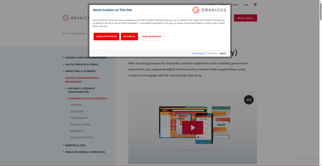 Security scan screenshot of https://granicusideas.com