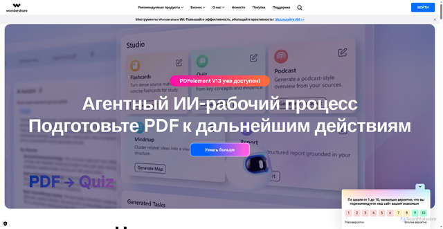 Security scan screenshot of https://wondershare.com.ru