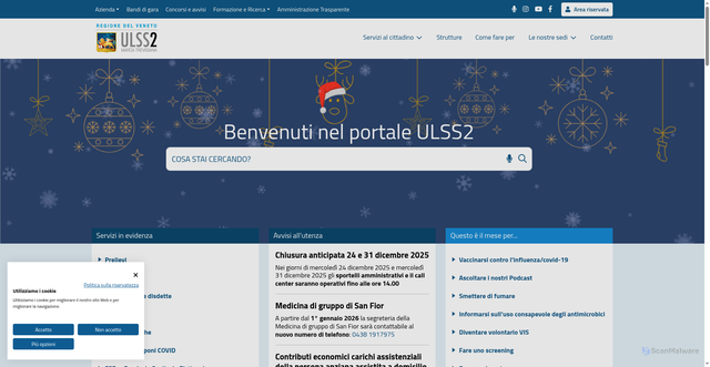 Security scan screenshot of https://www.aulss2.veneto.it/