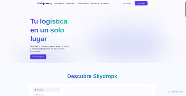 Security scan screenshot of https://skydropx.com