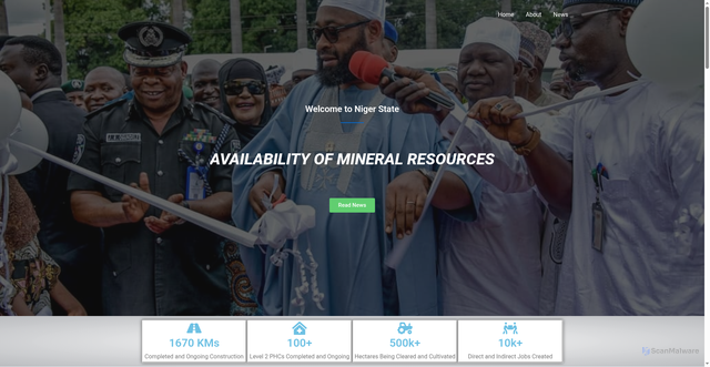 Security scan screenshot of https://nigerstate.gov.ng/