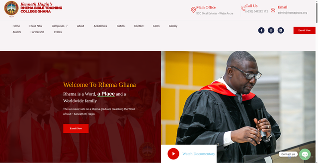 Security scan screenshot of https://rhemaghana.org/
