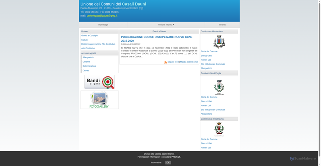 Security scan screenshot of https://www.unionecasalidauni.fg.it