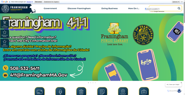 Security scan screenshot of https://framinghamma.gov/