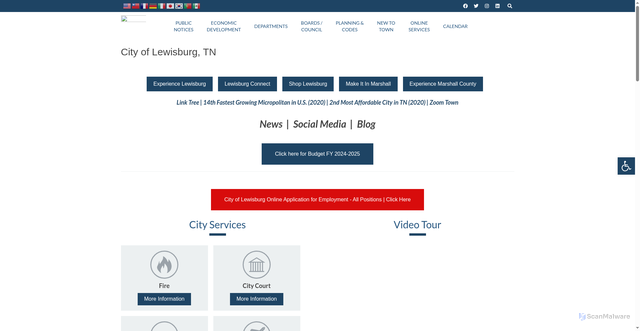 Security scan screenshot of https://lewisburgtn.gov/