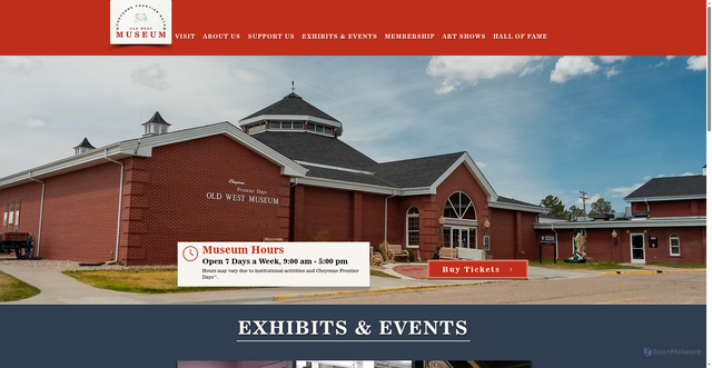 Security scan screenshot of https://www.oldwestmuseum.org/