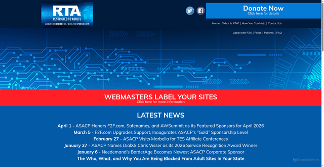 Security scan screenshot of https://rtalabel.org