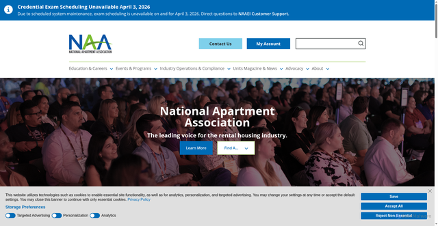 Security scan screenshot of https://naahq.org