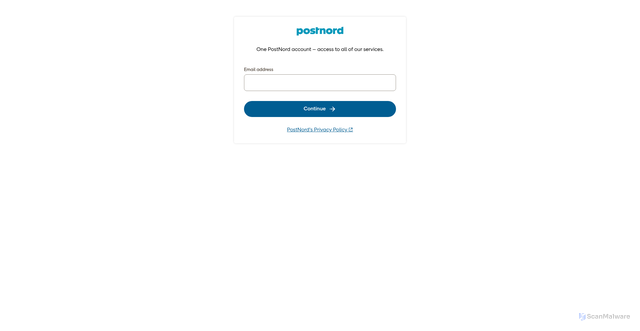 Security scan screenshot of https://account.postnord.com/