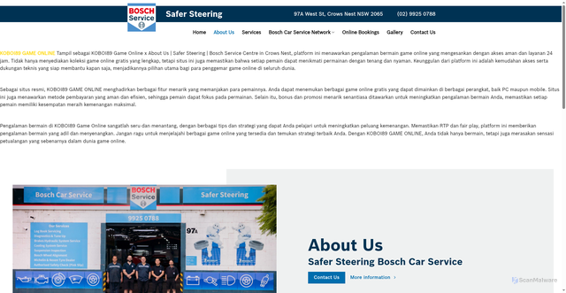 Security scan screenshot of https://www.safersteering.com.au/about-us/