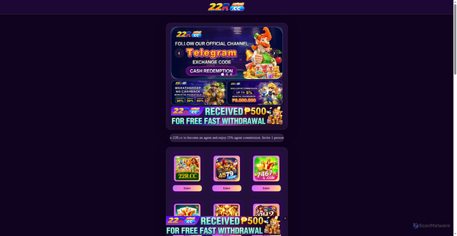 Security scan screenshot of https://22r.cc/?host=https://yn43te.com?ch=70144