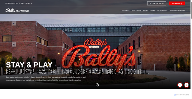 Security scan screenshot of https://casinos.ballys.com/baton-rouge/