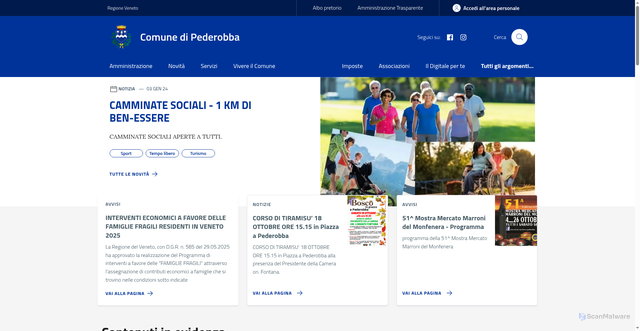 Security scan screenshot of https://www.comune.pederobba.tv.it/