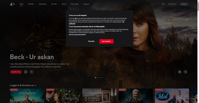 Security scan screenshot of https://www.tv4play.se/
