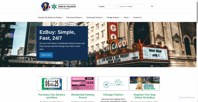 Security scan screenshot of https://www.chicityclerk.com/office-city-clerk
